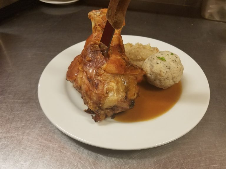 Oven fresh Pork Hock (Schweinshaxe) Heidi's German Restaurant